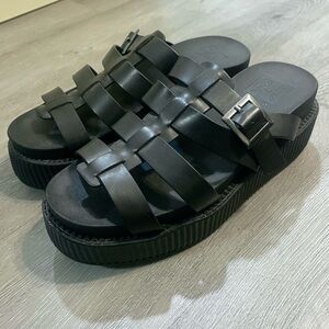 TUK Black Platform Sandals